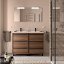 Mueble de baño Attila con patas 6 cajones doble seno nogal maya 120 cm de Salgar